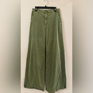 AG Adriano Goldschmied Size 23 Olive Green Caden Wide Leg Pants